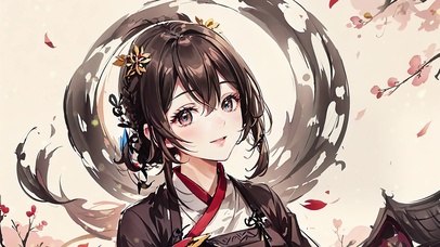 古风典雅水墨美人