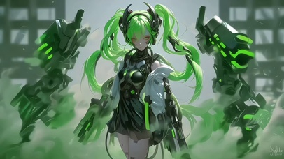 机甲绿衣少女