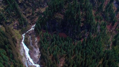 4K 高清 奥地利松树林瀑布