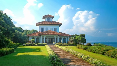 蓝天阳光海岛建筑