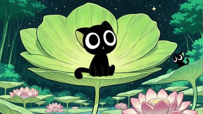 4K护眼荷塘小黑