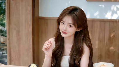 西餐厅就餐的迷人美女