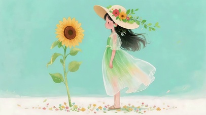 治愈鲜花女孩