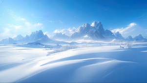 雪山雪原风光