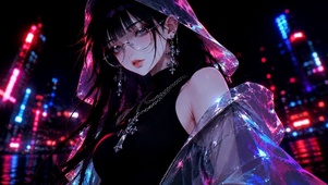 赛博朋克霓虹酷飒美少女