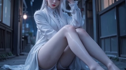 性感高冷白发长腿美女