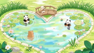 爱心萌宠池塘