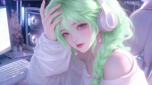 薄荷耳机娘