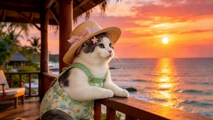 夕阳猫咪
