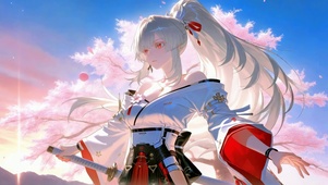 晴日下的绯雪侧影