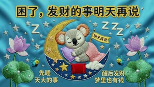 刺绣|困了，发财的事明天再说