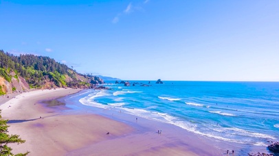 4k养眼蔚蓝天空海浪沙滩