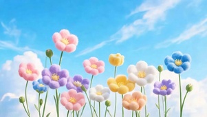 护眼白云花草树木