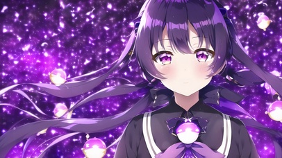 绚丽星星环绕少女