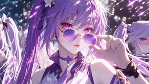 帅气紫发美少女