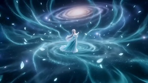 古风唯美梦幻蓝色冰晶少女