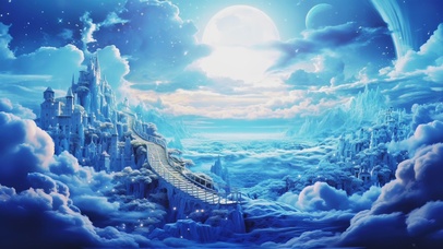 云雾缭绕仙境城堡