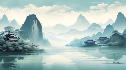 宁静的山谷湖泊