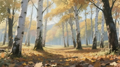 清新阳光秋日森林