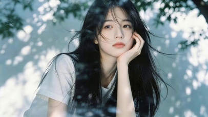可爱光影下女孩