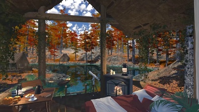 秋天的树屋环境