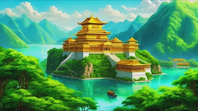 河流中的金色宫殿