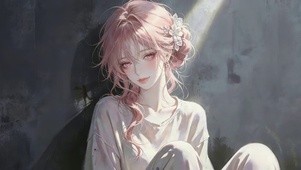可爱粉发女孩