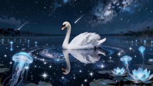 星河湖上天鹅