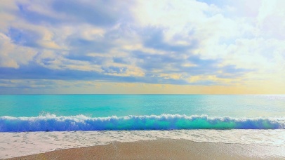 唯美海滩海浪4K