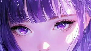 紫发少女插画