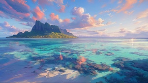 大溪地的水晶海滩