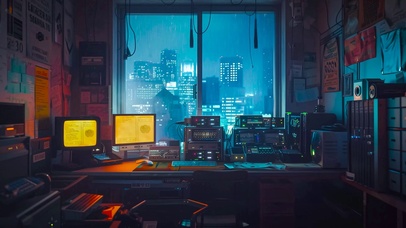 科技雨天未来房间 