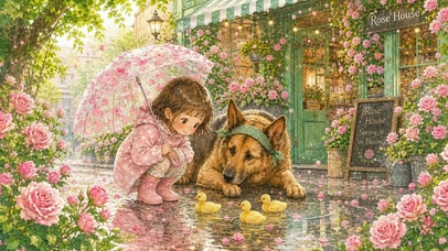 大狗狗的守护&雨天小黄鸭