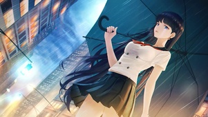 雨天打伞的少女