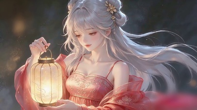 掌灯红衣治愈少女