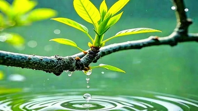 治愈雨中水滴4K