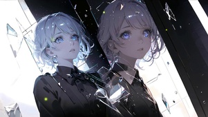 AI镜面少女可爱治愈炫酷图