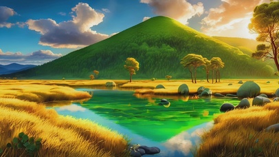 绿色护眼郊外美景