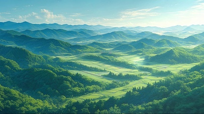 清新绿色阳光田园