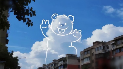 天空比耶小熊