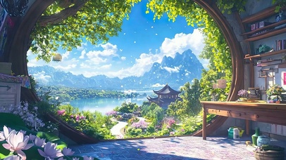 护眼绿景树木
