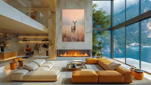 豪华公寓空间中舒缓的爵士音乐