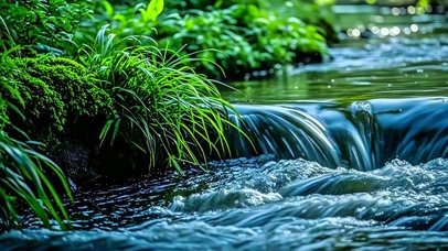 治愈小溪流水4K
