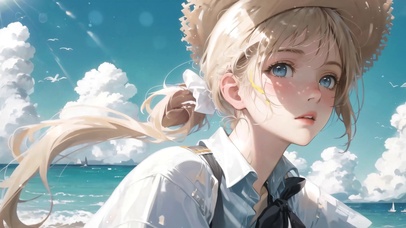 海边清纯少女