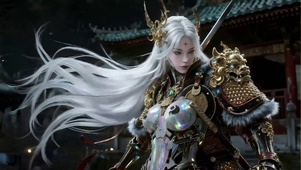 古风美女将军赛博朋克幻想