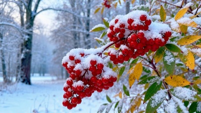冬雪红果