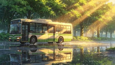 雨天树木