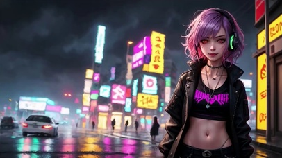 4K 赛博朋克女孩