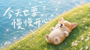 今天也要慢慢开心 治愈柯基