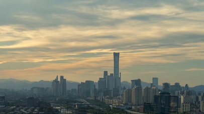 北京国贸cbd晚霞普照